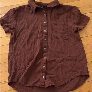 Brown Button-Up Shirt